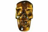 Polished Tiger's Eye Skull - Crystal Skull #111816-1